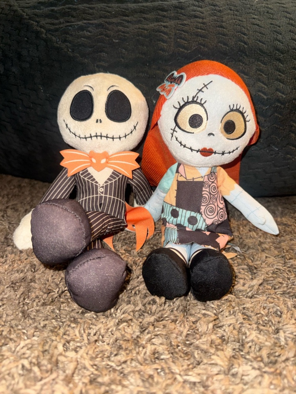 Nightmare Before Christmas Jack & Sally Plush Duo - Orange, Black, Cream